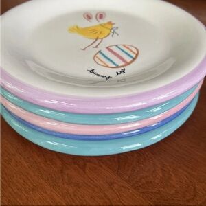5 Colorful lunch/salad plates/dishes Easter Chick with Sally Noll designs